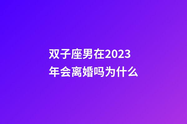 双子座男在2023年会离婚吗为什么-第1张-星座运势-玄机派