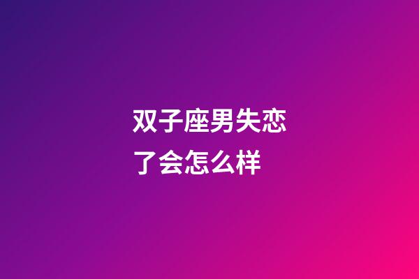 双子座男失恋了会怎么样-第1张-星座运势-玄机派