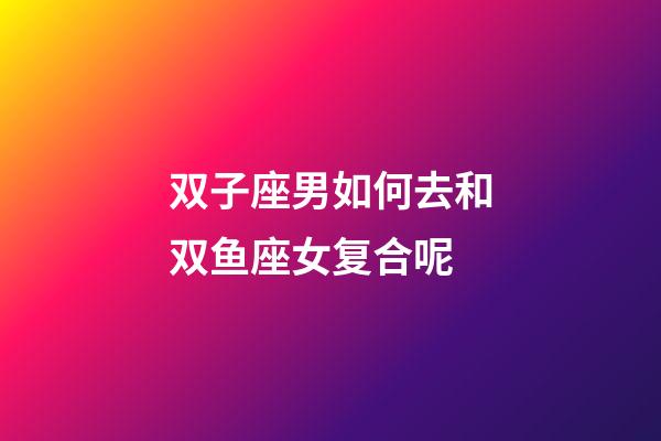双子座男如何去和双鱼座女复合呢-第1张-星座运势-玄机派