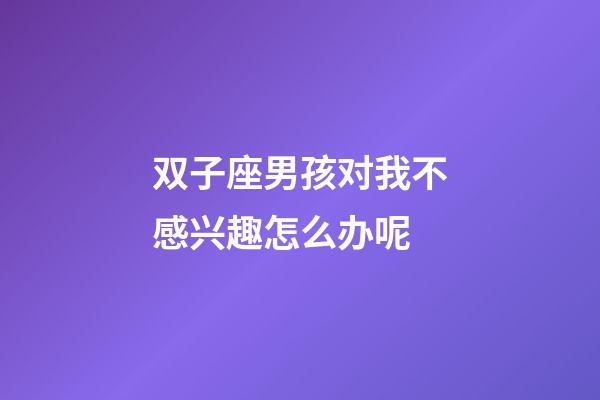 双子座男孩对我不感兴趣怎么办呢-第1张-星座运势-玄机派