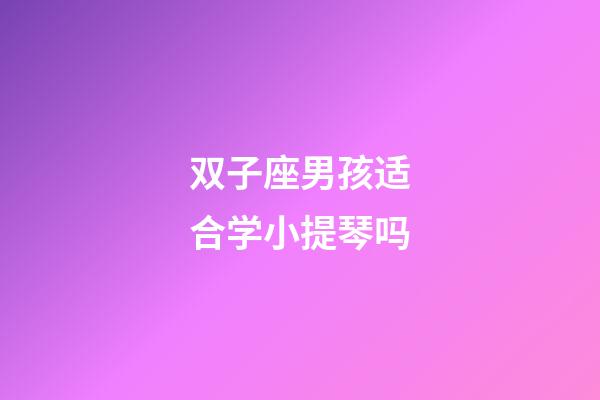 双子座男孩适合学小提琴吗-第1张-星座运势-玄机派