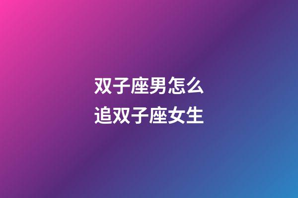 双子座男怎么追双子座女生-第1张-星座运势-玄机派