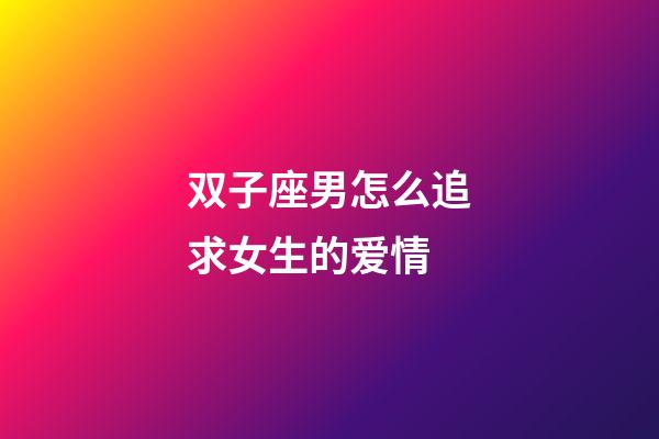 双子座男怎么追求女生的爱情-第1张-星座运势-玄机派