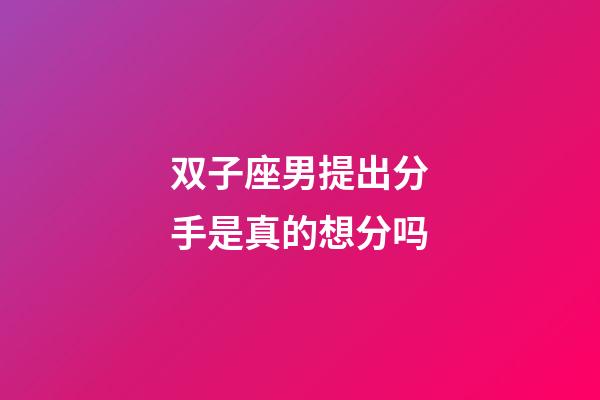 双子座男提出分手是真的想分吗-第1张-星座运势-玄机派