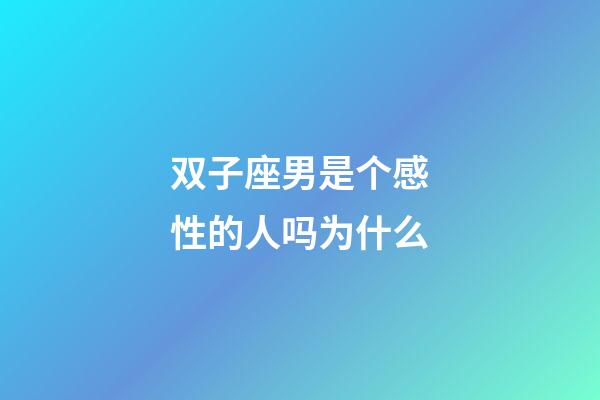 双子座男是个感性的人吗为什么-第1张-星座运势-玄机派
