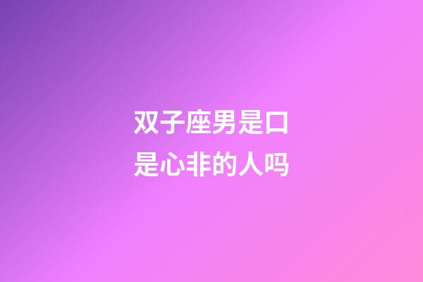 双子座男是口是心非的人吗-第1张-星座运势-玄机派