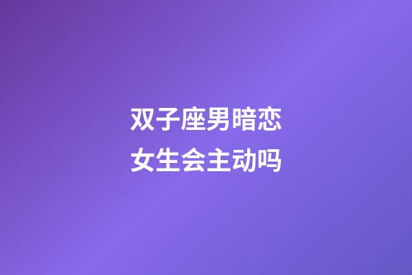 双子座男暗恋女生会主动吗-第1张-星座运势-玄机派