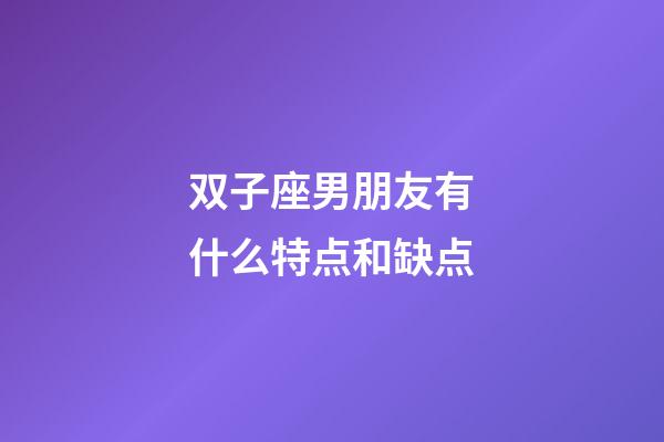 双子座男朋友有什么特点和缺点-第1张-星座运势-玄机派
