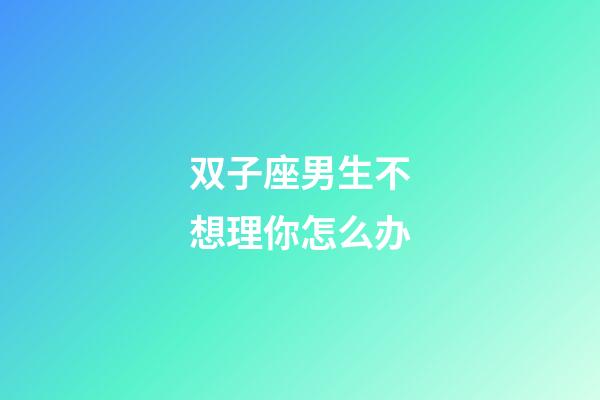 双子座男生不想理你怎么办-第1张-星座运势-玄机派