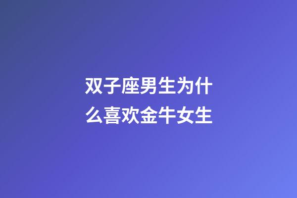 双子座男生为什么喜欢金牛女生-第1张-星座运势-玄机派
