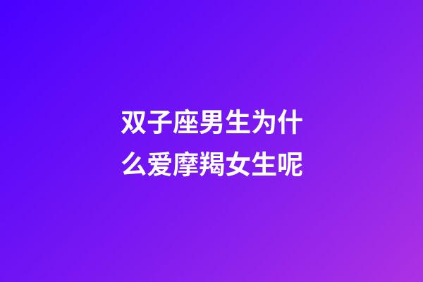 双子座男生为什么爱摩羯女生呢-第1张-星座运势-玄机派