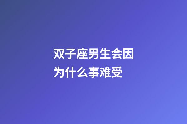双子座男生会因为什么事难受-第1张-星座运势-玄机派