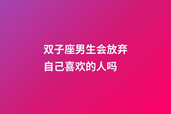 双子座男生会放弃自己喜欢的人吗-第1张-星座运势-玄机派