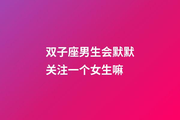 双子座男生会默默关注一个女生嘛-第1张-星座运势-玄机派