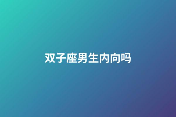 双子座男生内向吗-第1张-星座运势-玄机派