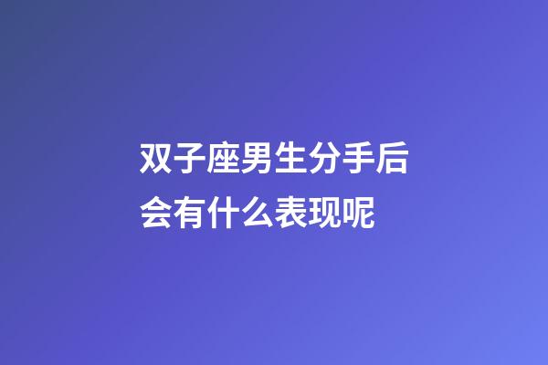 双子座男生分手后会有什么表现呢-第1张-星座运势-玄机派