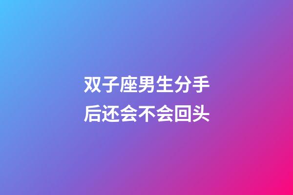 双子座男生分手后还会不会回头-第1张-星座运势-玄机派