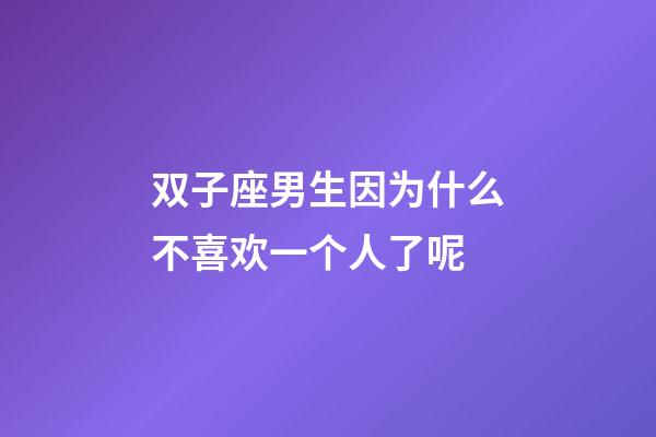 双子座男生因为什么不喜欢一个人了呢-第1张-星座运势-玄机派