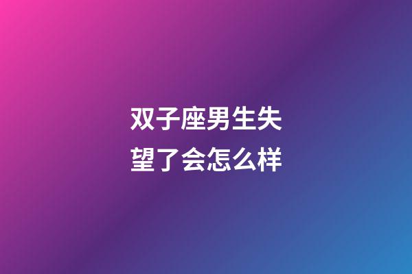 双子座男生失望了会怎么样-第1张-星座运势-玄机派