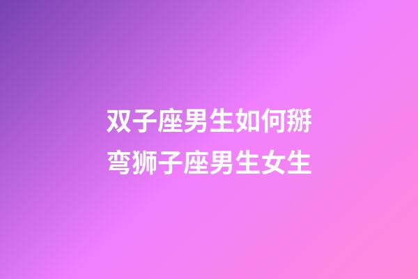 双子座男生如何掰弯狮子座男生女生-第1张-星座运势-玄机派