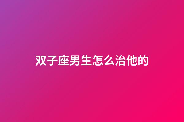 双子座男生怎么治他的-第1张-星座运势-玄机派
