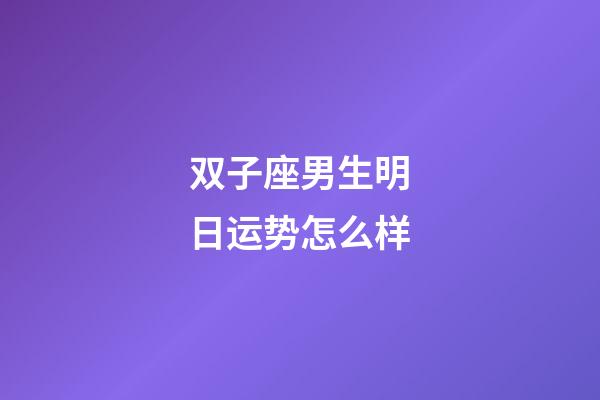 双子座男生明日运势怎么样-第1张-星座运势-玄机派