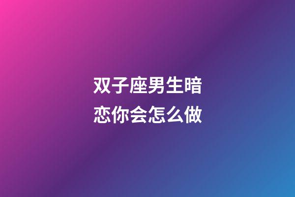 双子座男生暗恋你会怎么做-第1张-星座运势-玄机派