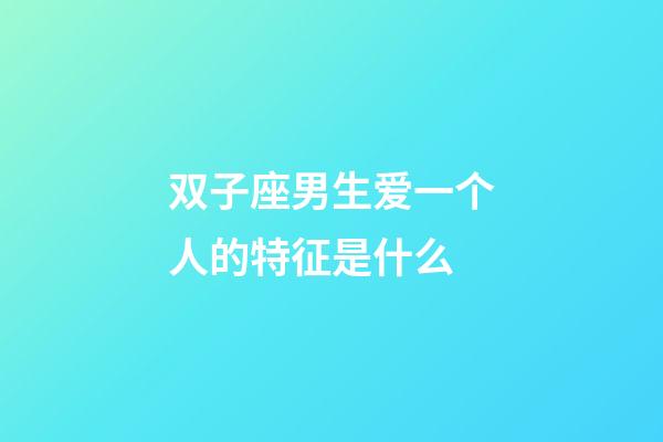 双子座男生爱一个人的特征是什么-第1张-星座运势-玄机派