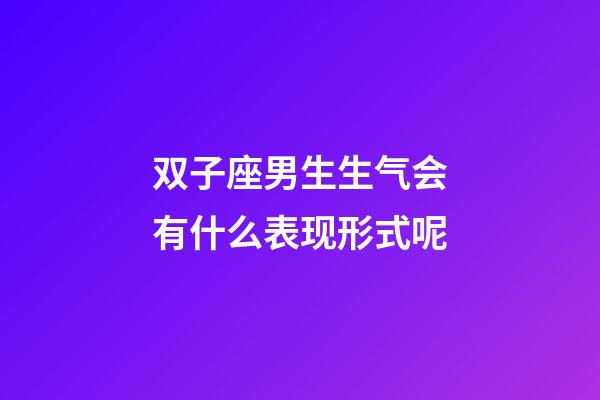 双子座男生生气会有什么表现形式呢-第1张-星座运势-玄机派