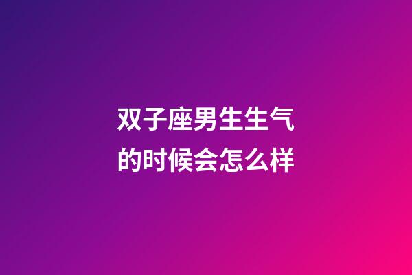 双子座男生生气的时候会怎么样-第1张-星座运势-玄机派
