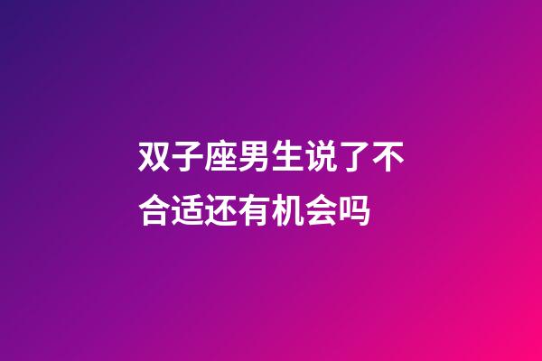 双子座男生说了不合适还有机会吗-第1张-星座运势-玄机派