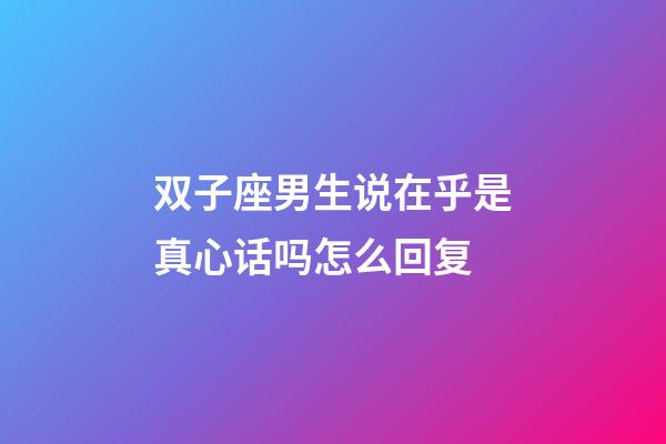 双子座男生说在乎是真心话吗怎么回复-第1张-星座运势-玄机派