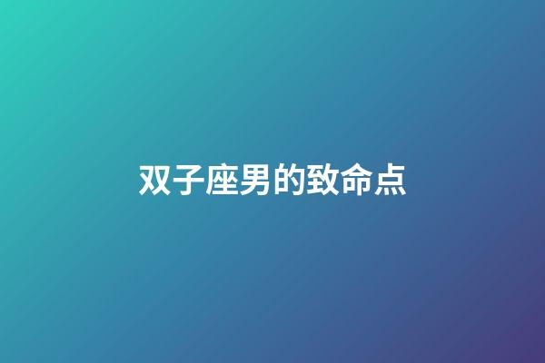双子座男的致命点-第1张-星座运势-玄机派
