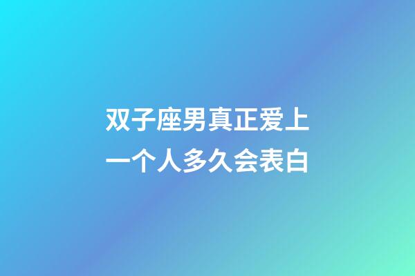 双子座男真正爱上一个人多久会表白-第1张-星座运势-玄机派