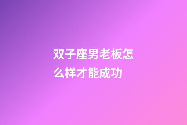 双子座男老板怎么样才能成功-第1张-星座运势-玄机派