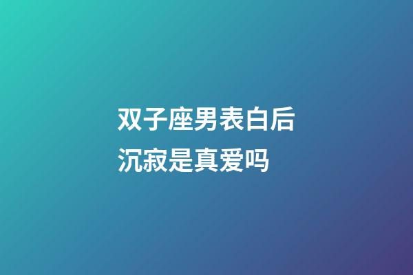 双子座男表白后沉寂是真爱吗-第1张-星座运势-玄机派