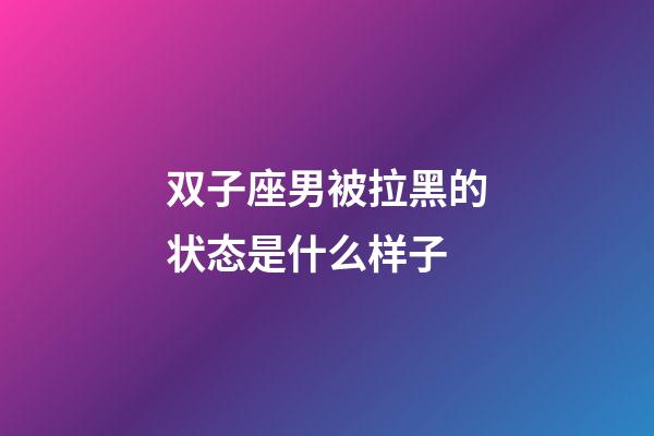 双子座男被拉黑的状态是什么样子-第1张-星座运势-玄机派