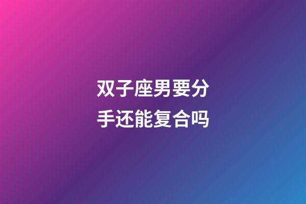 双子座男要分手还能复合吗-第1张-星座运势-玄机派