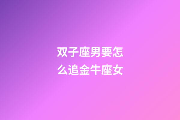 双子座男要怎么追金牛座女-第1张-星座运势-玄机派