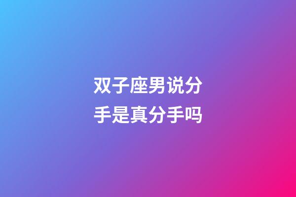 双子座男说分手是真分手吗-第1张-星座运势-玄机派