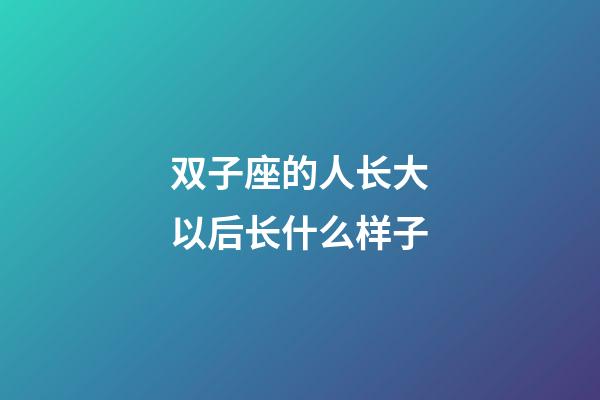 双子座的人长大以后长什么样子-第1张-星座运势-玄机派