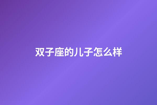 双子座的儿子怎么样-第1张-星座运势-玄机派