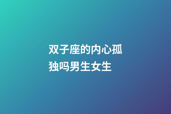 双子座的内心孤独吗男生女生-第1张-星座运势-玄机派