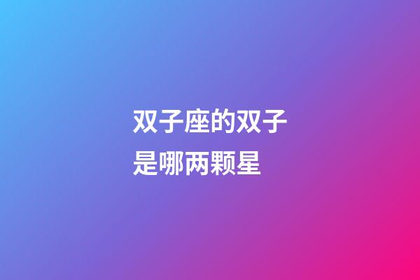 双子座的双子是哪两颗星-第1张-星座运势-玄机派