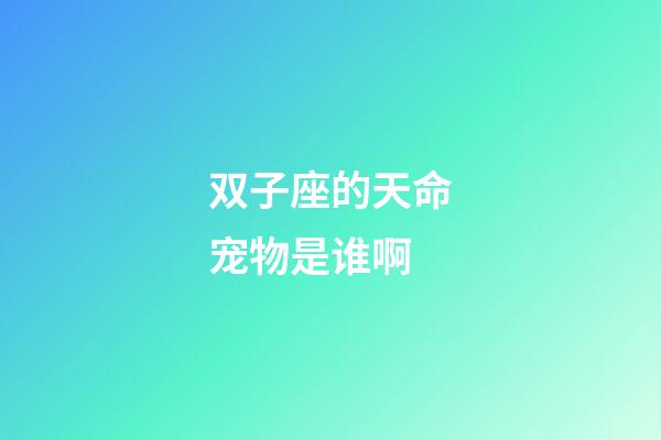 双子座的天命宠物是谁啊-第1张-星座运势-玄机派