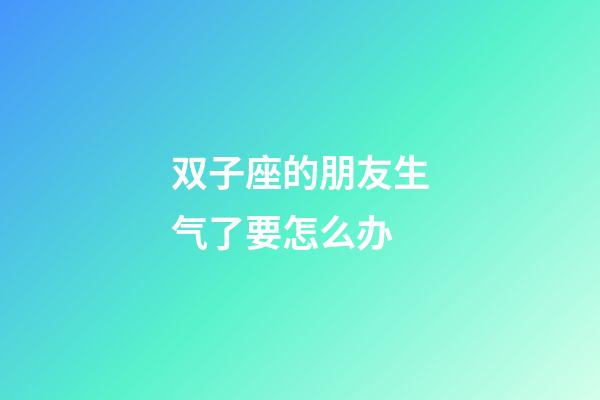 双子座的朋友生气了要怎么办-第1张-星座运势-玄机派