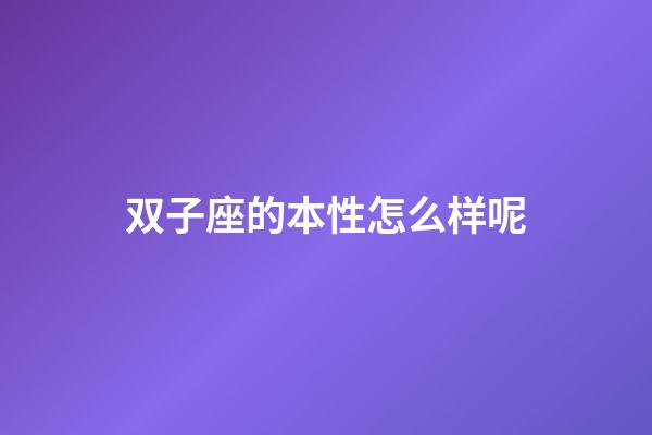 双子座的本性怎么样呢-第1张-星座运势-玄机派