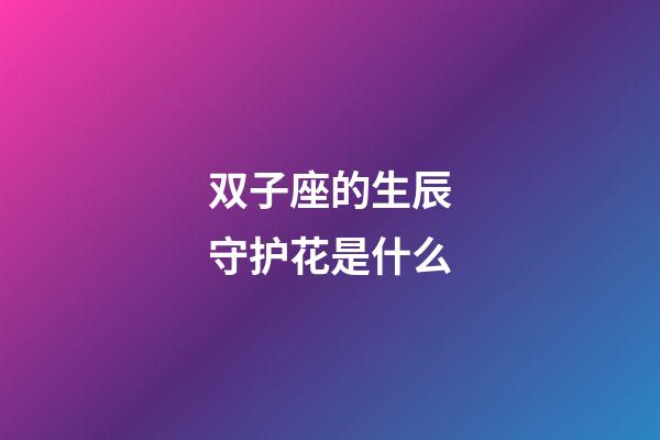 双子座的生辰守护花是什么-第1张-星座运势-玄机派