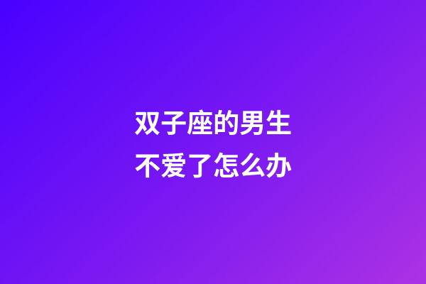 双子座的男生不爱了怎么办-第1张-星座运势-玄机派