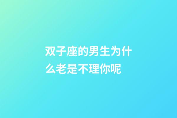 双子座的男生为什么老是不理你呢-第1张-星座运势-玄机派